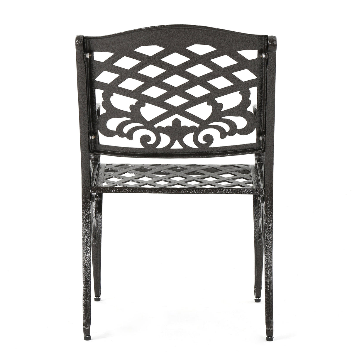 Cast Aluminum Patio Armchairs Set of 2, Antique Bronze