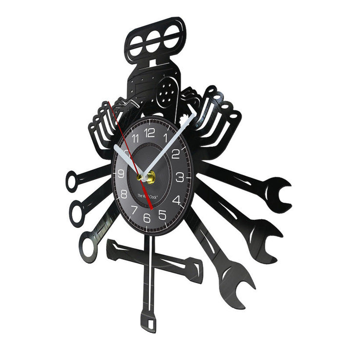 Mechanic Record Wall Clock for Garage and Workshop Decor