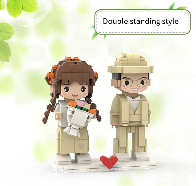 DIY Couple Building Block Figurine Portrait Keepsake