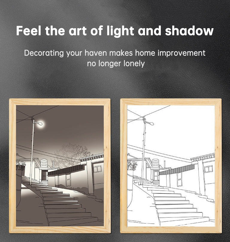 Wooden Picture Frame Light for Ambient Home Decor