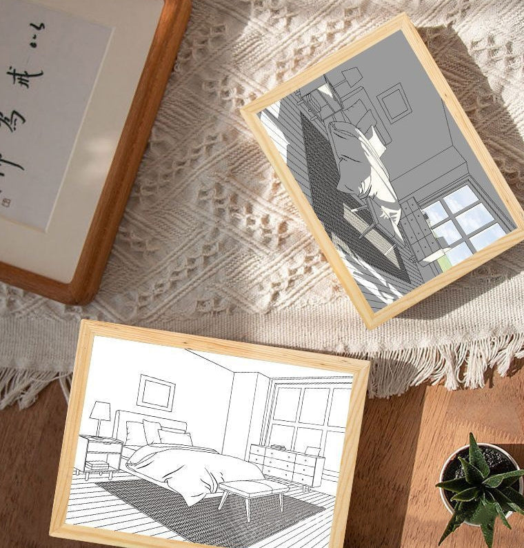 Wooden Picture Frame Light for Ambient Home Decor