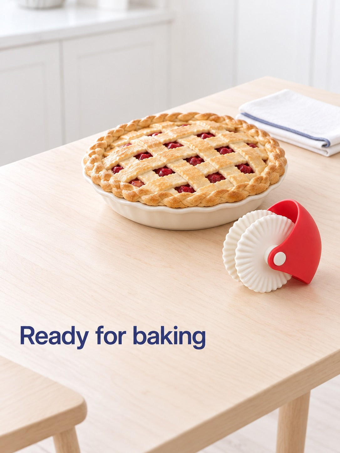 Pie Crust Pastry Wheel Cutter for Scalloped Lattice Edges