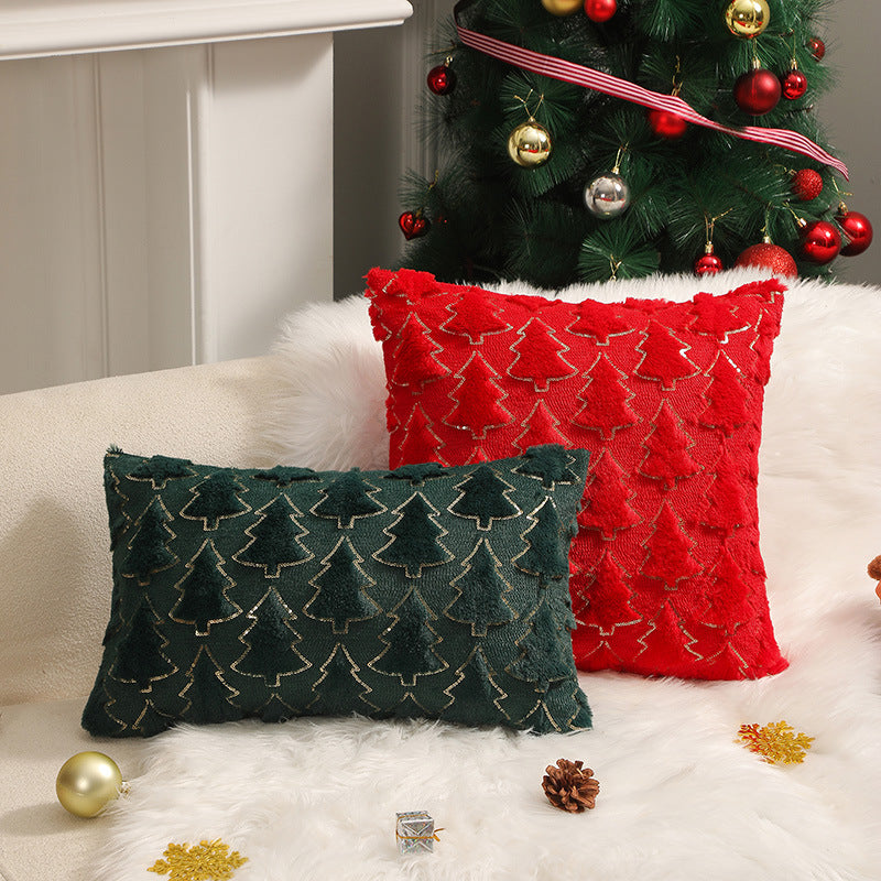 Christmas Tree Pillow Cover - Cozy Festive Décor