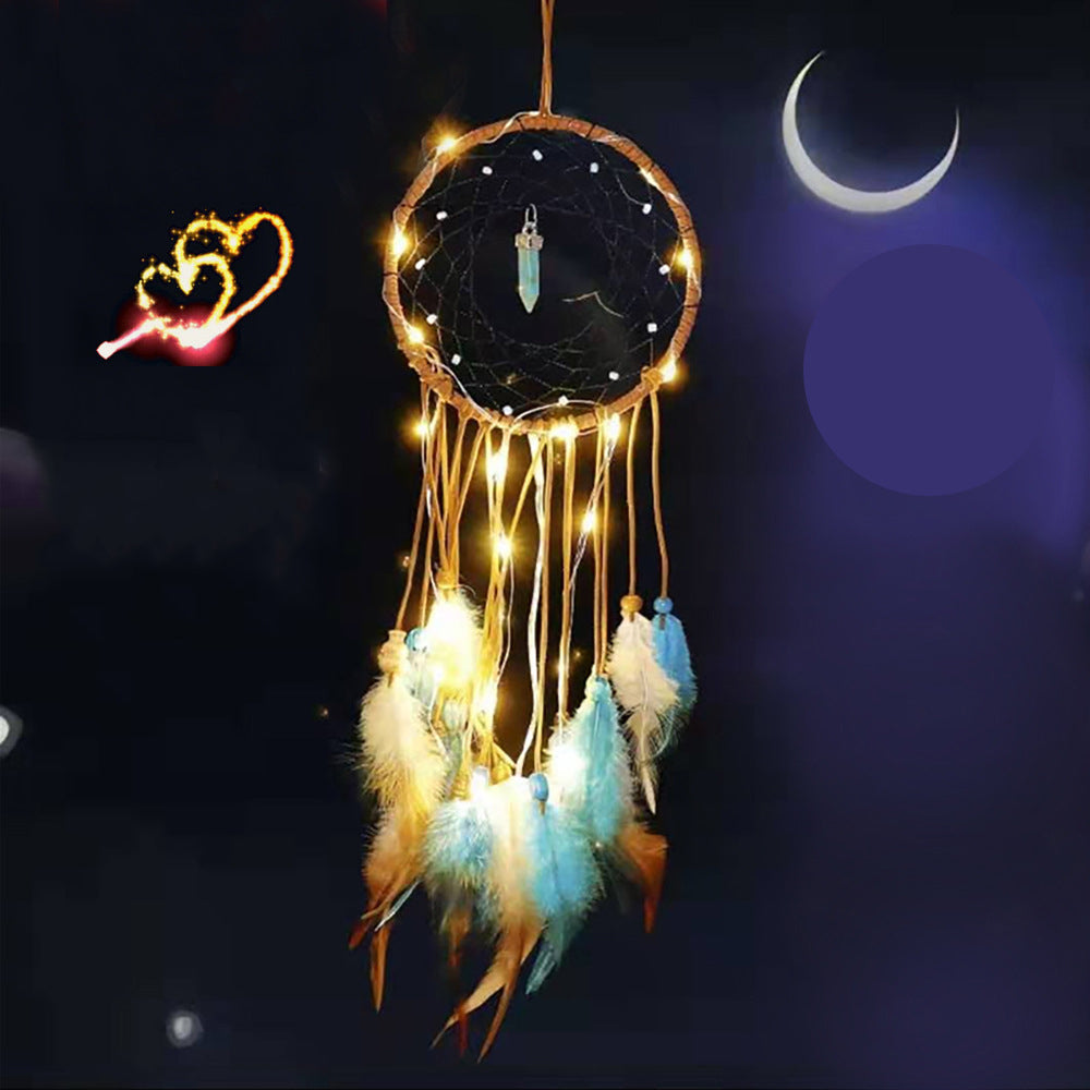 Illuminated Dream Catcher Light for Warm Boho Glow