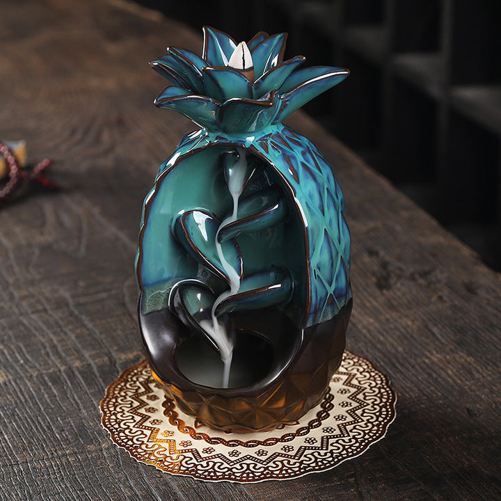 Pineapple Backflow Incense Burner for Relaxing Ambiance