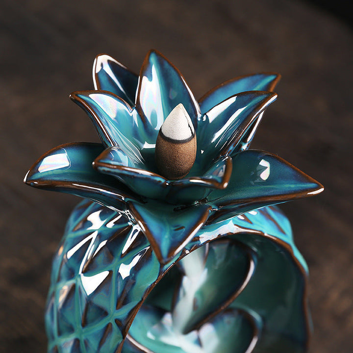 Pineapple Backflow Incense Burner for Relaxing Ambiance