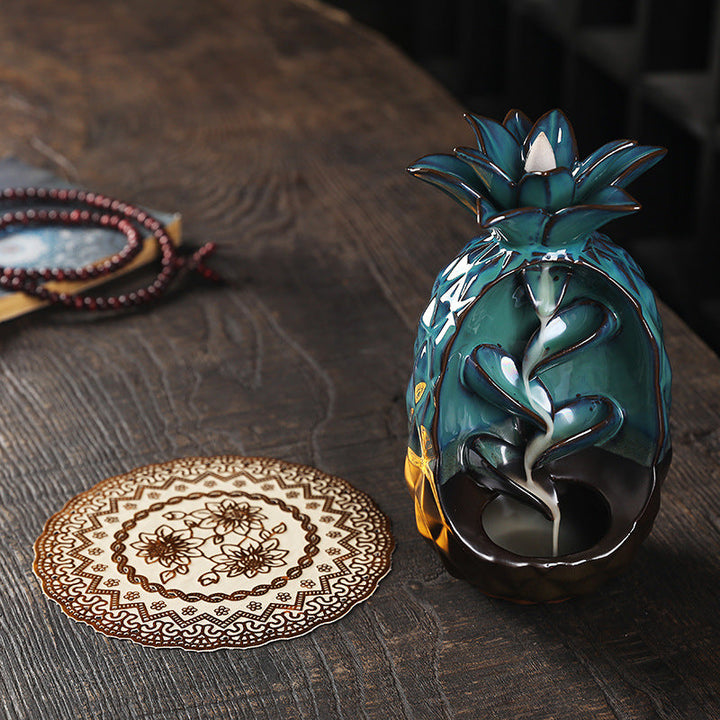 Pineapple Backflow Incense Burner for Relaxing Ambiance