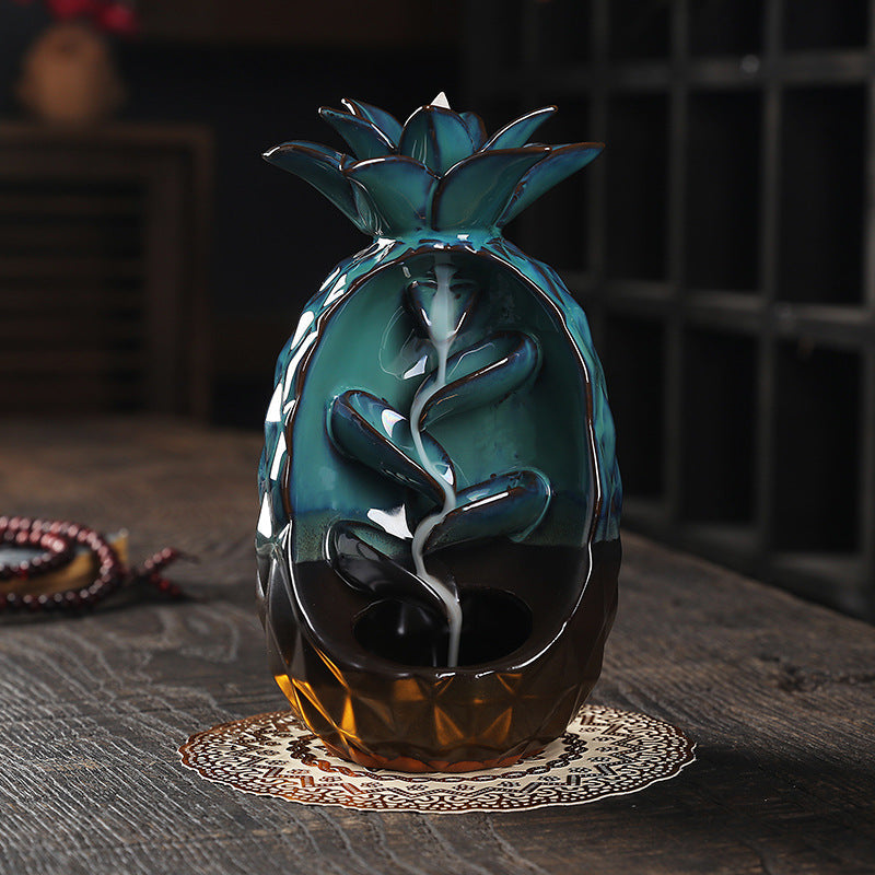 Pineapple Backflow Incense Burner for Relaxing Ambiance