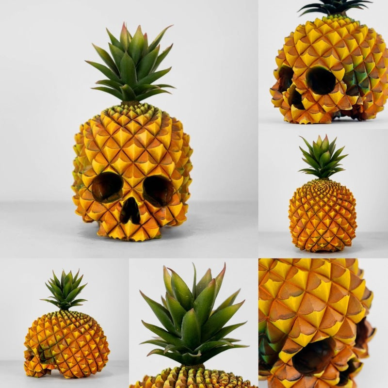 Pineapple Skull Halloween Decoration With Tropical Charm