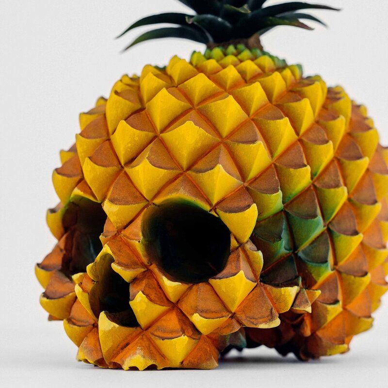 Pineapple Skull Halloween Decoration With Tropical Charm