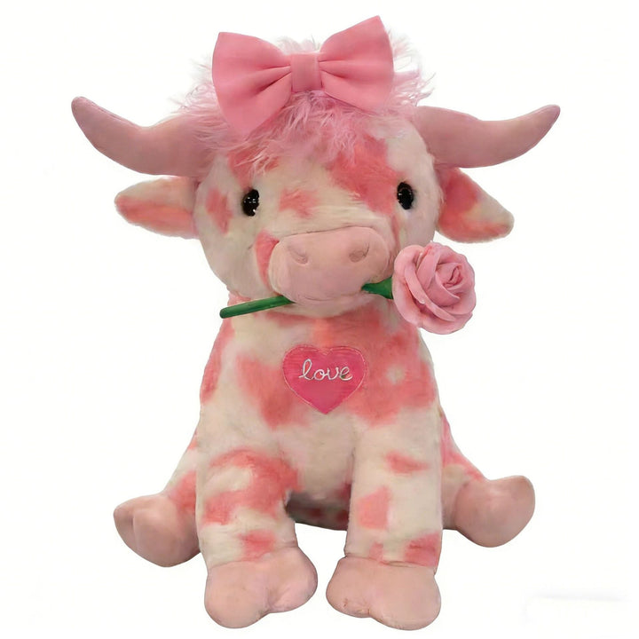 Pink Cow Plush Valentine's Day Gift & Cuddle Decor