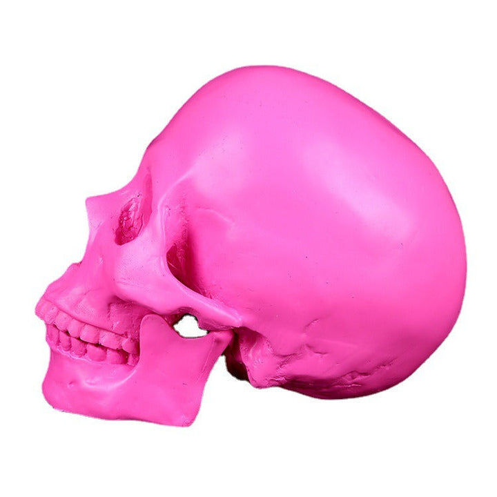 Pink Resin Skull Ornament for Gothic Statement Decor