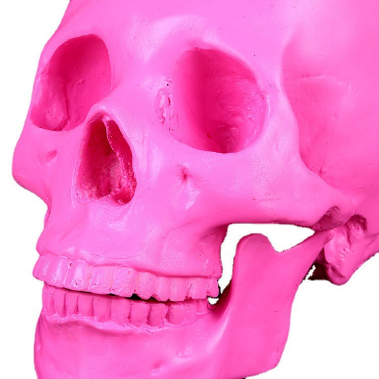 Pink Resin Skull Ornament for Gothic Statement Decor