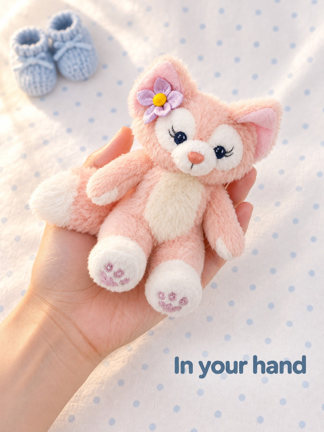 Pink Plush Rabbit Cake Topper for Birthday Desserts