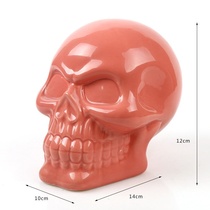 Pink Skull Piggy Bank for Stylish Decorative Savings