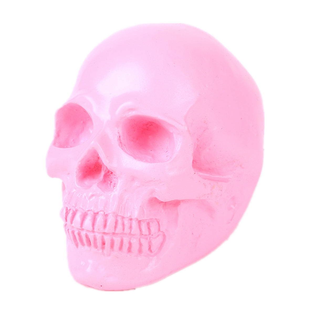 Pink Skull Ornament for Playful Gothic Shelf Decor Accent