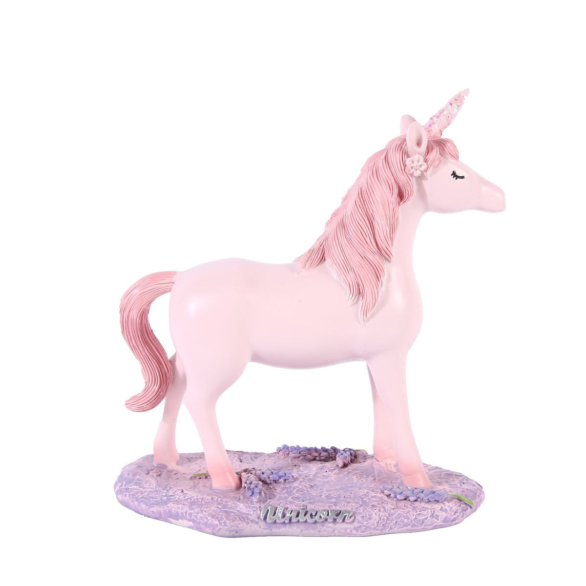 Pink Unicorn Resin Ornament for Magical Shelf Decor