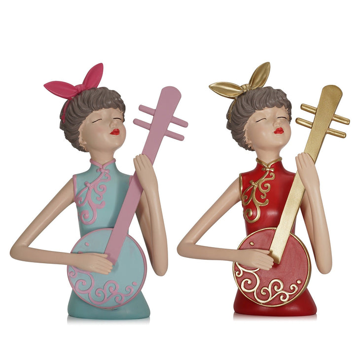 Pipa Musician Resin Ornament – Colorful Cultural Decor