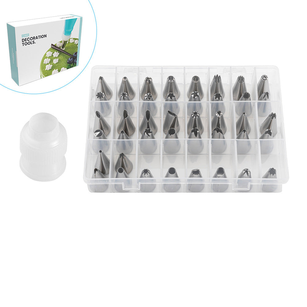 Cake Piping Nozzle Set with Stainless Steel Tips Kit