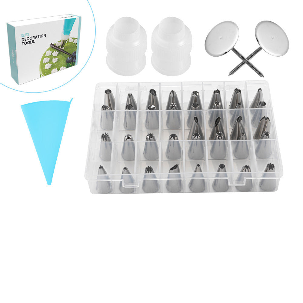 Cake Piping Nozzle Set with Stainless Steel Tips Kit