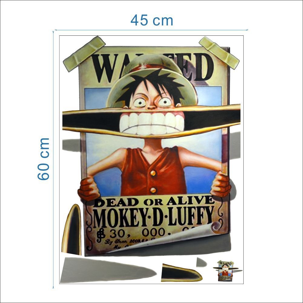 Luffy Wall Stickers for Kids Room: 3D Anime Wall Decals