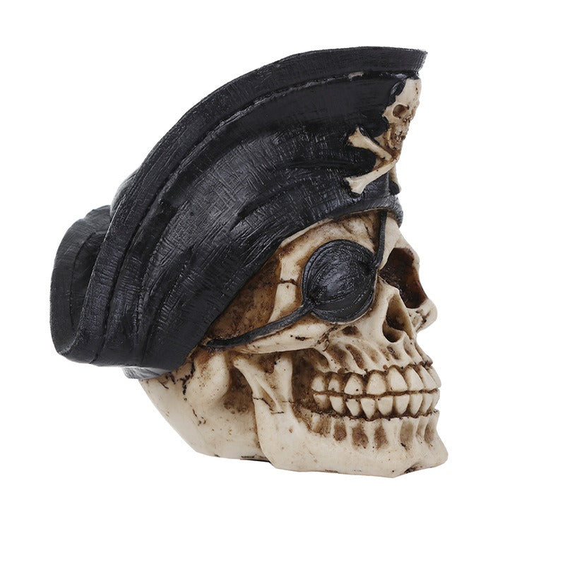 Pirate Skull Ornament for Swashbuckling Shelf Displays