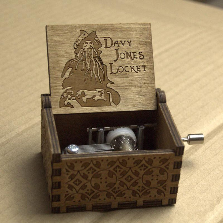 Davy Jones Wooden Music Box – Handmade Pirate Keepsake