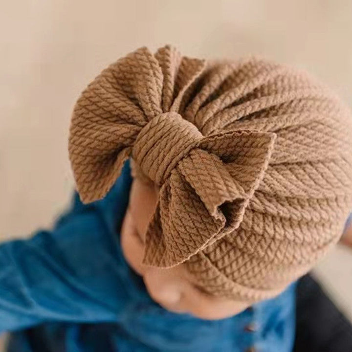 Baby Knit Bow Hat for Warm, Cute Cold-Weather Outings