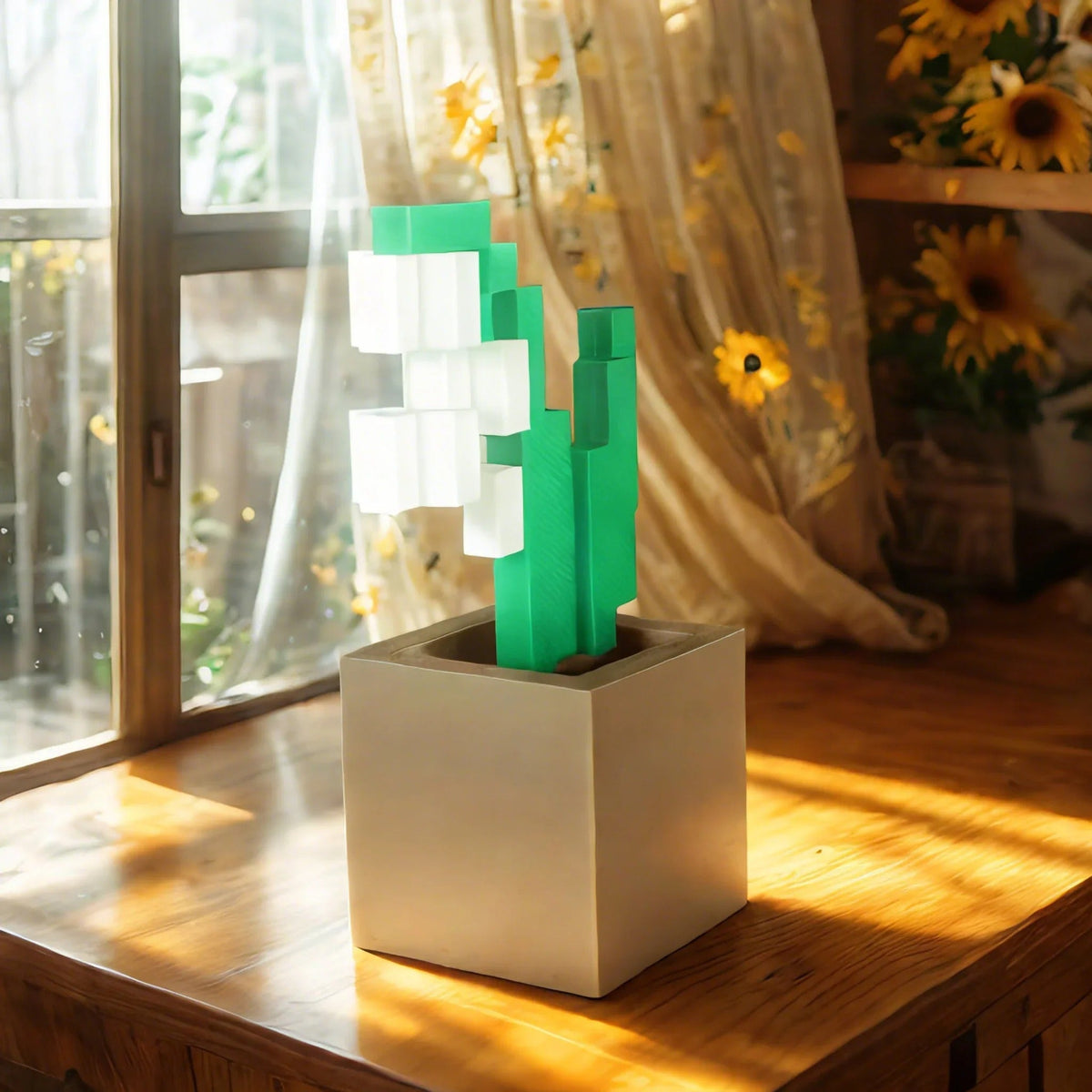 Pixel Flower Desk Decor for Playful, Low-Care Style