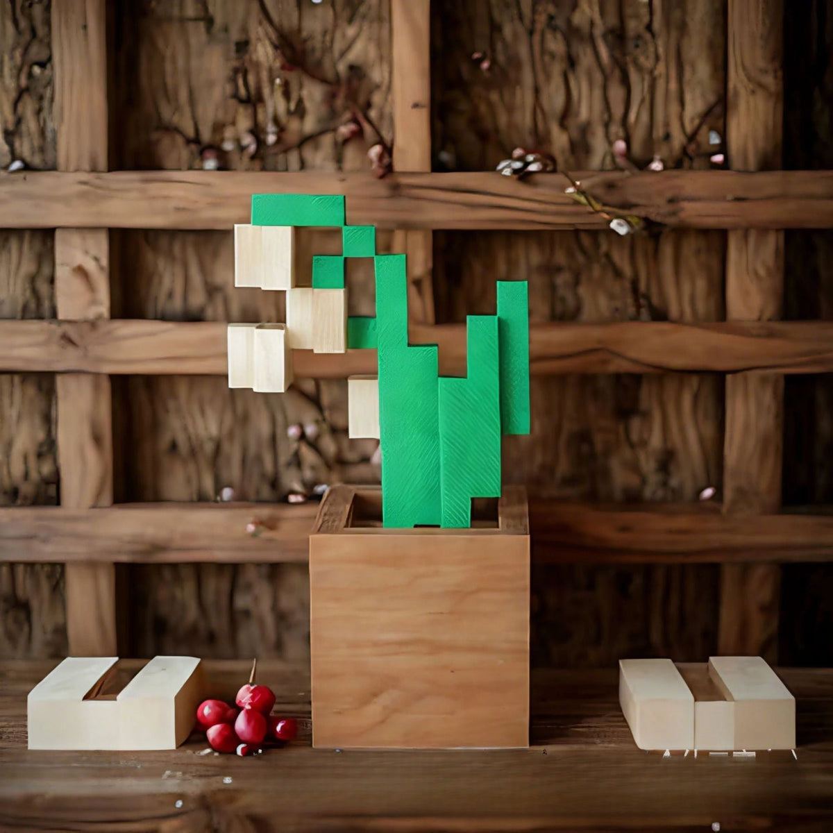 Pixel Flower Desk Decor for Playful, Low-Care Style
