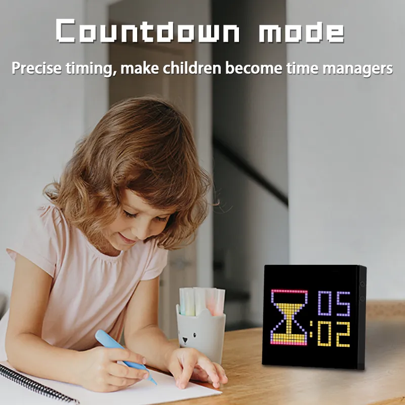 Bluetooth Pixel Display Alarm Clock: Custom Animations