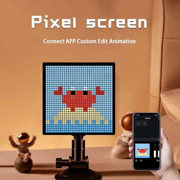 Bluetooth Pixel Display Alarm Clock: Custom Animations