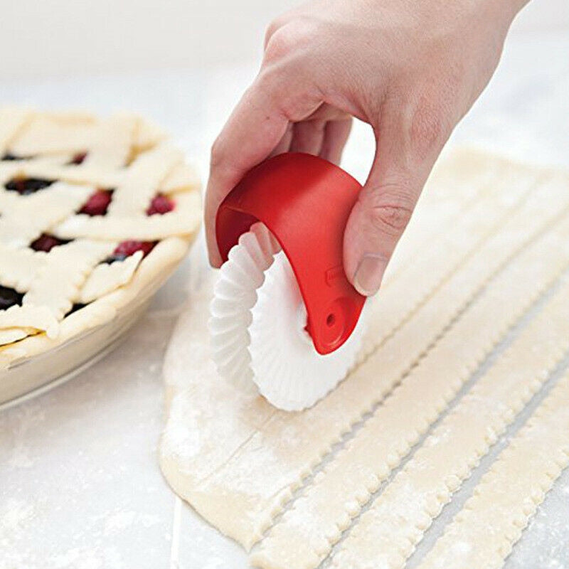 Pie Crust Pastry Wheel Cutter for Lattice & Fluted Edges