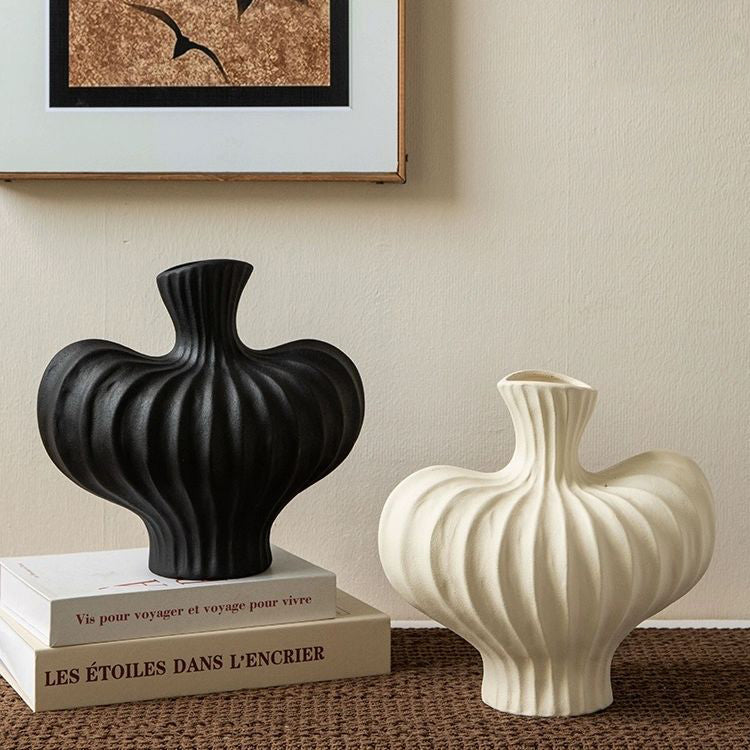 Ribbed Sculptural Vase for Elevated Modern Home Decor