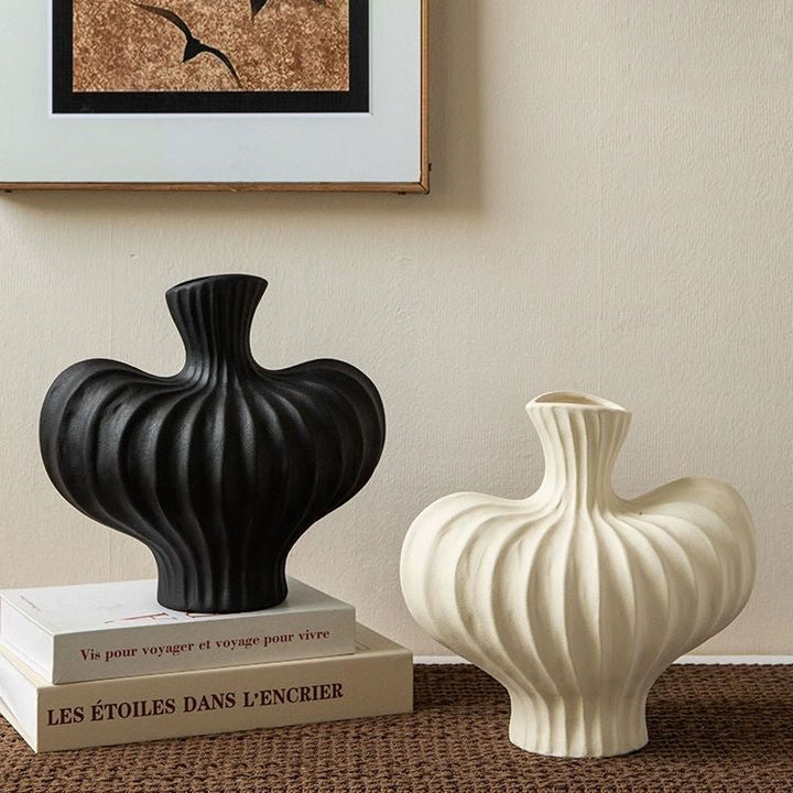 Ribbed Sculptural Vase for Elevated Modern Home Decor