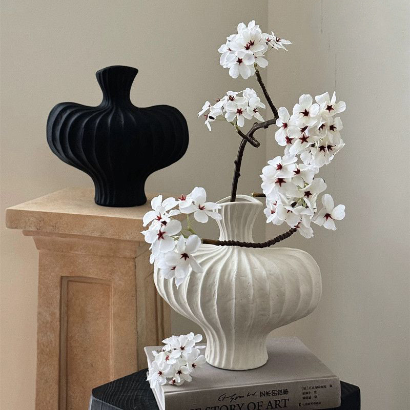 Ribbed Sculptural Vase for Elevated Modern Home Decor