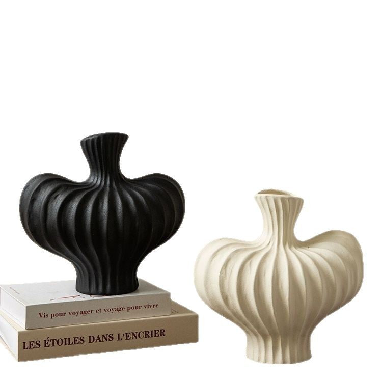 Ribbed Sculptural Vase for Elevated Modern Home Decor