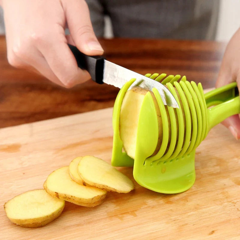 Tomato Slicer Holder for Safe, Even Lemon & Potato Cuts