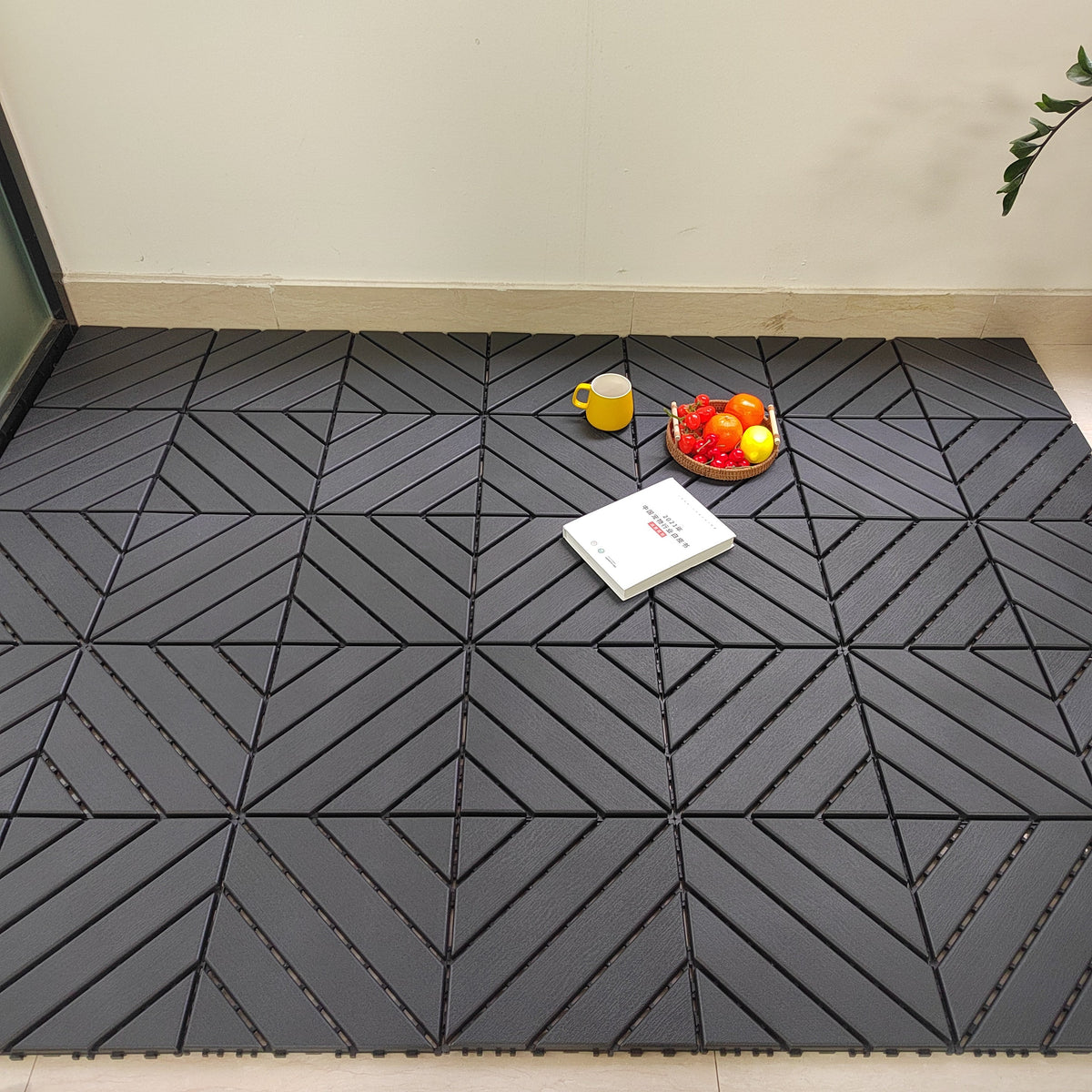 Waterproof Interlocking Outdoor Patio Tiles, 36-Pack Gray