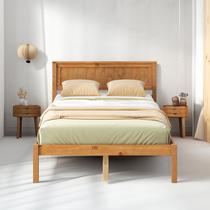 Full Size Platform Bed Frame with Wood Slat Support
