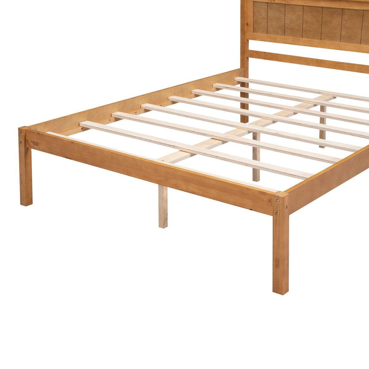Full Size Platform Bed Frame with Wood Slat Support