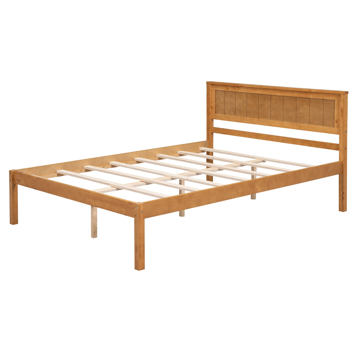 Full Size Platform Bed Frame with Wood Slat Support