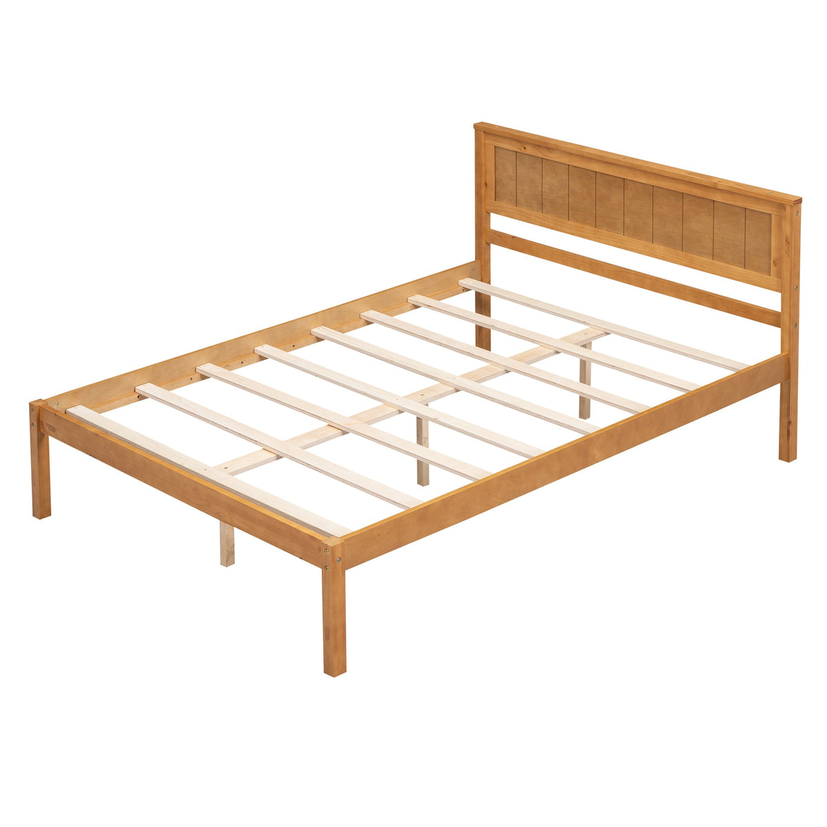 Full Size Platform Bed Frame with Wood Slat Support