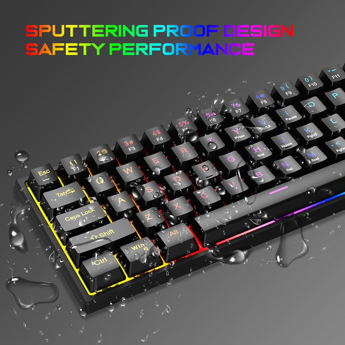 61-Key Mini Mechanical Keyboard with Blue Switches