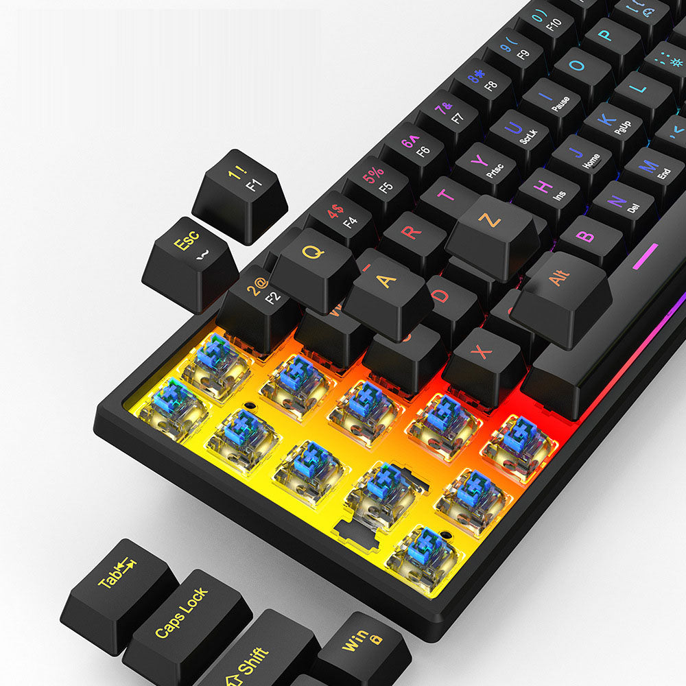 61-Key Mini Mechanical Keyboard with Blue Switches