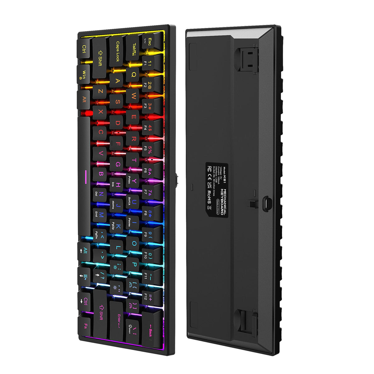61-Key Mini Mechanical Keyboard with Blue Switches