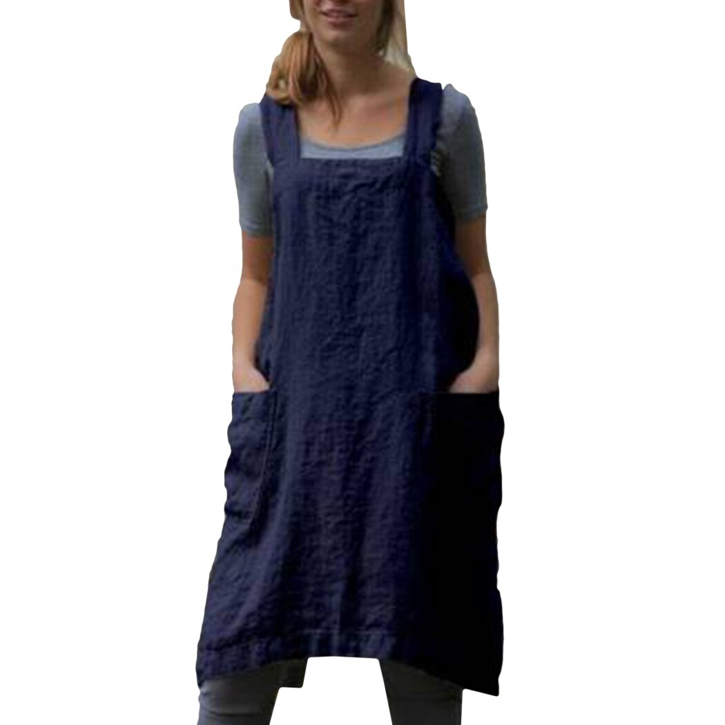 Plus Size Summer Dress with Pockets, Cotton-Linen Look