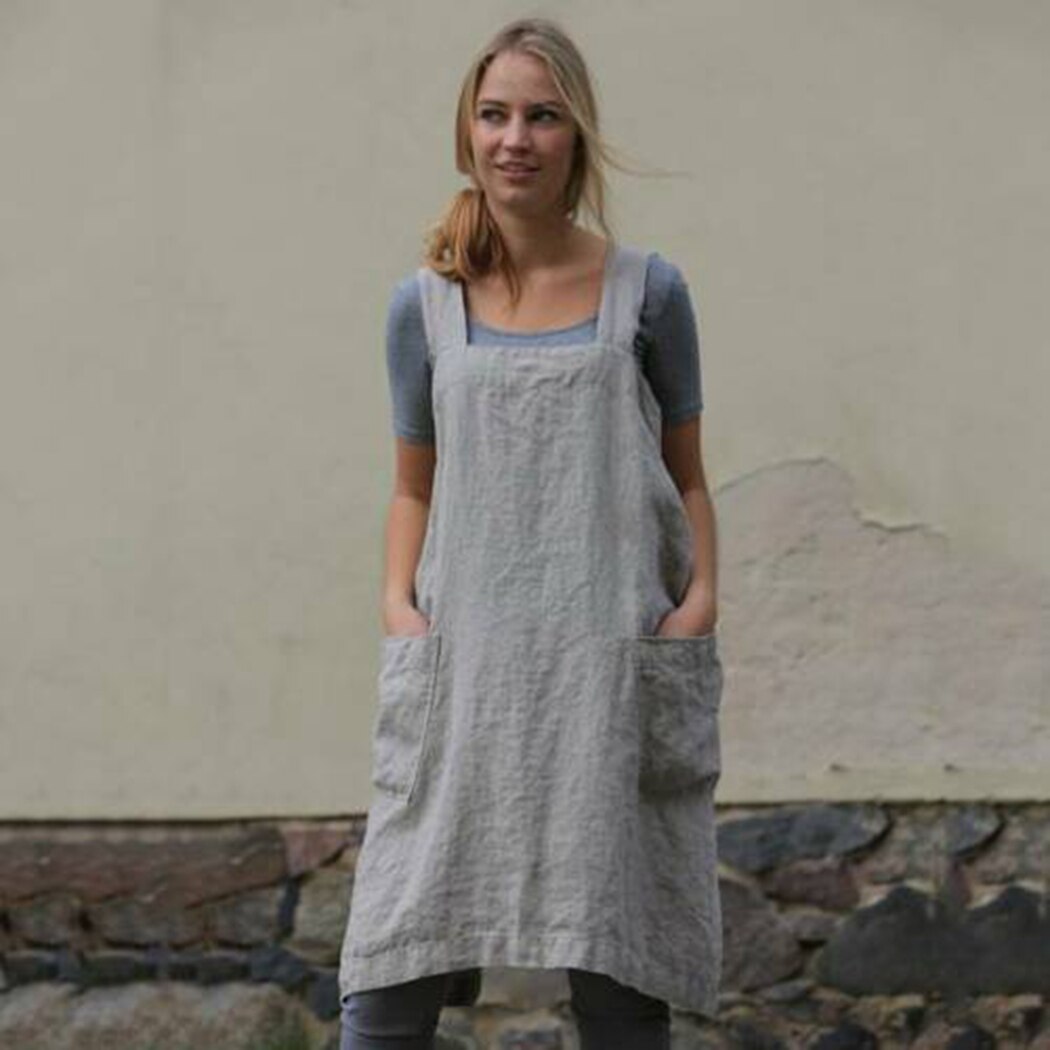 Plus Size Summer Dress with Pockets, Cotton-Linen Look