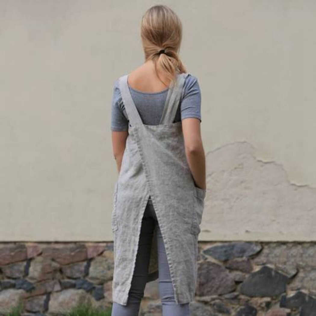 Plus Size Summer Dress with Pockets, Cotton-Linen Look