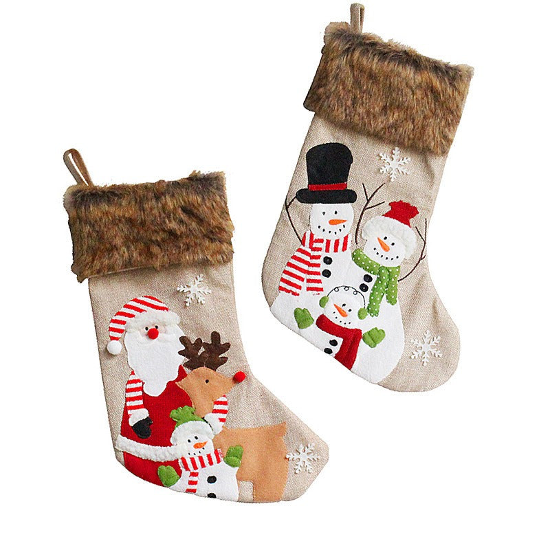 Plush Christmas Stockings, 2-Pack Holiday Gift Bags